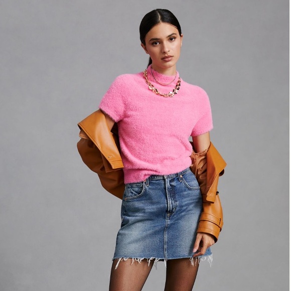 Anthropologie Sweaters - Anthropologie Maeve Eyelash Mock-Neck Sweater Tee Size XL